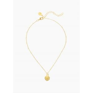 NEW SUSAN SHAW marbella dainty clam shell necklace in gold